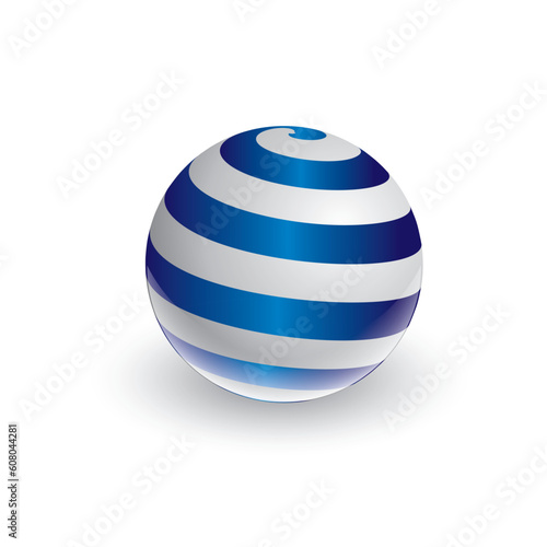 Abstract spiral ball in 3d editable vector format