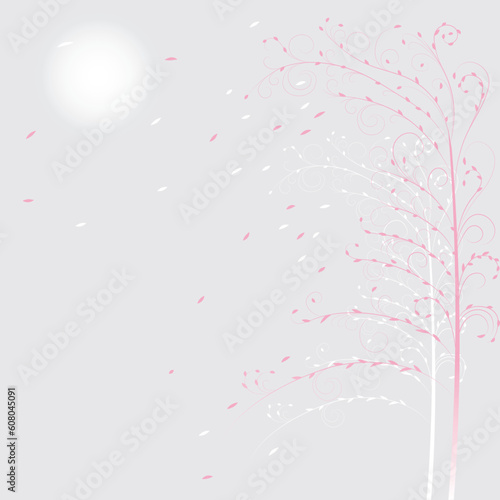 Background with decorative trees  vector illustration