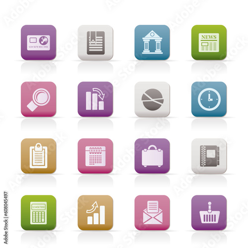 Business and Office Realistic Internet Icons - Vector Icon Set 3