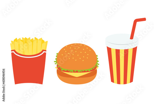 a set of fast food and drink icons for banners, cards, flyers, social media wallpapers, etc.