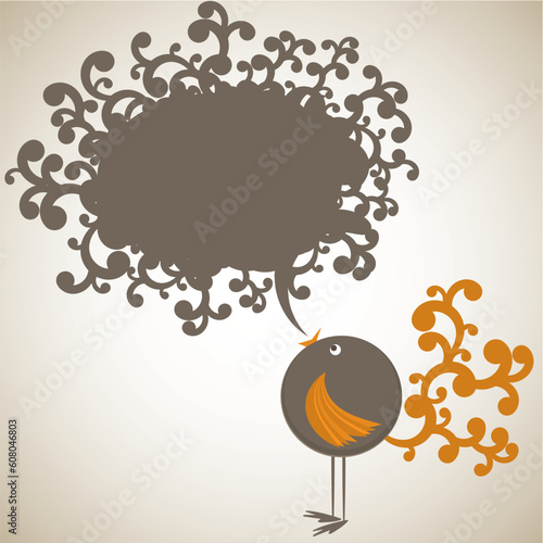 Bird with banners. vector illustration