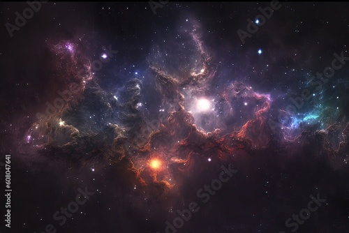Abstract space background with stars and nebula. Elements of this image furnished by NASA © kittipon