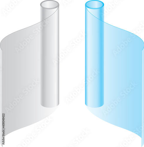 Convolute in a roll packages. Vector illustration on white background