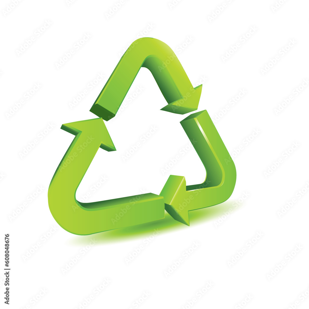 illustration of recycle icon on white background illustration of recycle icon on white background