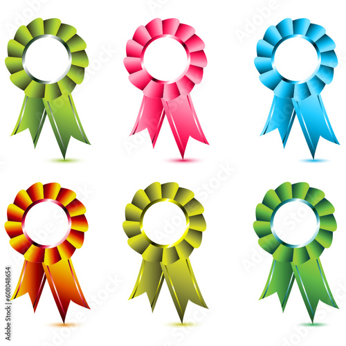illustration of ribbon award on white background