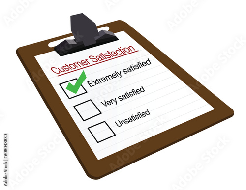 Customer Satisfaction clipboard survey isolated over a white background