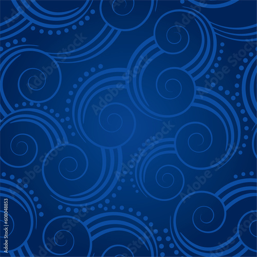 Seamless blue swirls background. This image is a vector illustration.