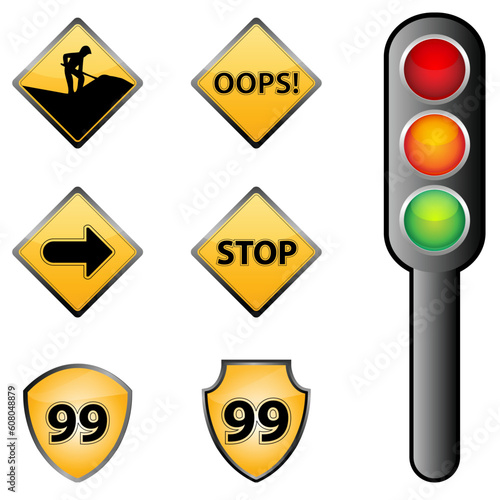 Free Download illustration of traffic signs on white background - GFXLoad