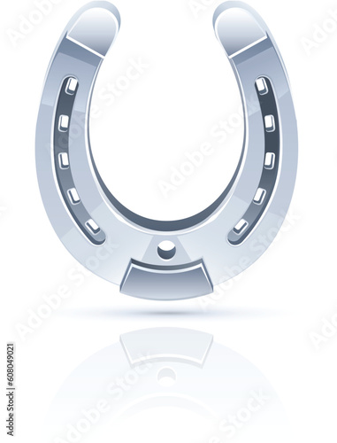 metallic horseshoe as symbol fortune vector illustration isolated on white background