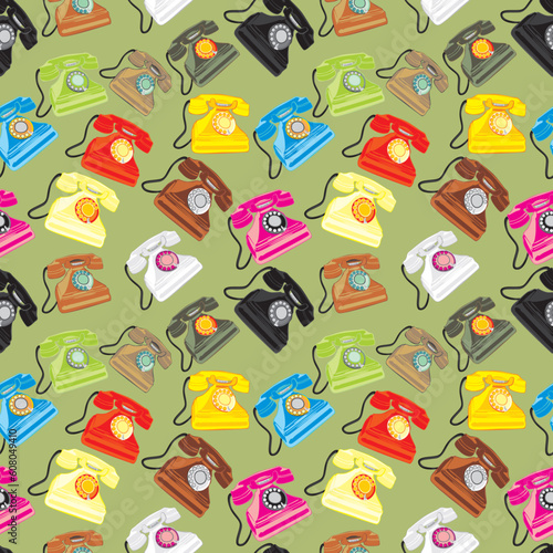 fully editable vector illustration seamless pattern isolated phones