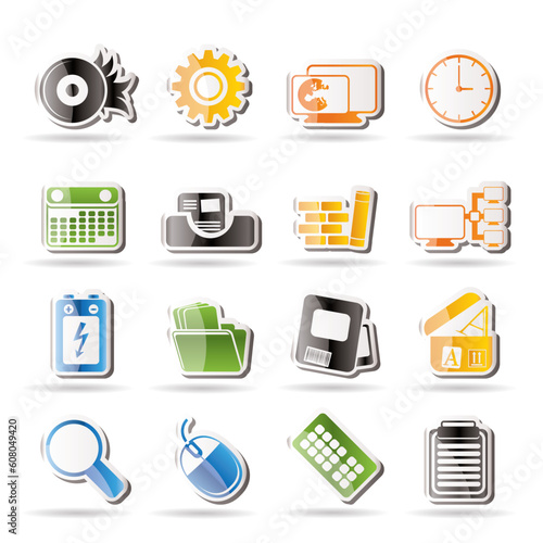 Computer, mobile phone and Internet Vector Icon Set