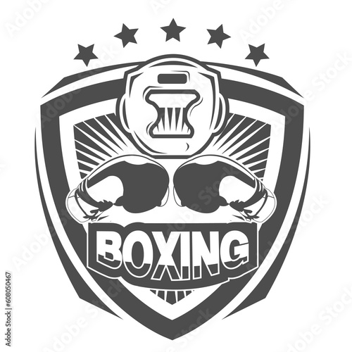 Black and white Boxing Gloves label