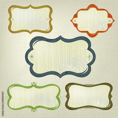 Grungy retro-style frames. Easy to change colors. Grunge is on separate layer.
