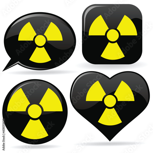 vector set of radioactivity signs