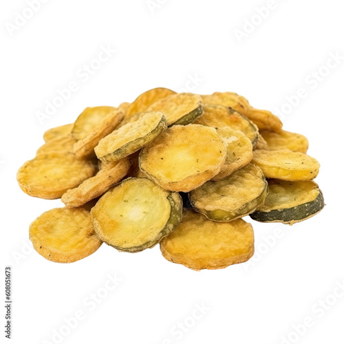 fried pickles isolated on a transparent background photo