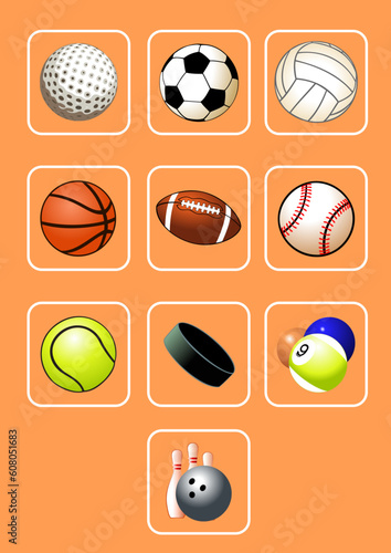 Design Elements, Sport Balls Icon Set