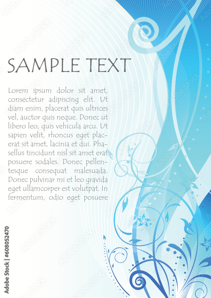 illustration of vector floral background with sample text