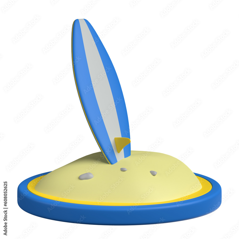 surf board in 3d illustration of travel and vacation theme
surf board in 3d illustration of travel and vacation theme