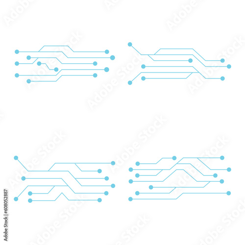 Abstract futuristic circuit board illustration decoration, circuit board with various technological elements or ornament. Circuit board pattern for technology background. Vector illustration