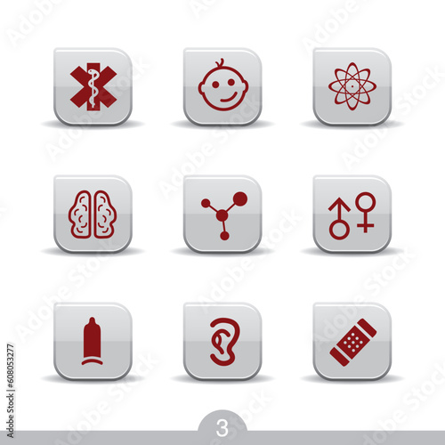 Set of nine medical web icons from series