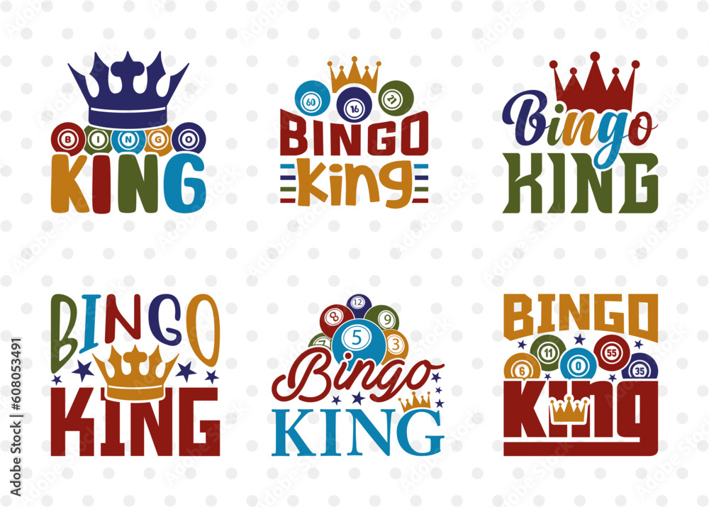 Vetor de Bingo King SVG Bundle, Bingo Svg, Bingo gift Svg, Bingo Games