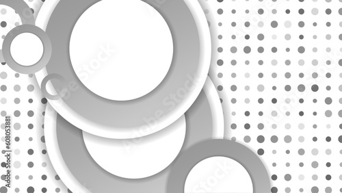Gradient white monochrome background contained dots and circles