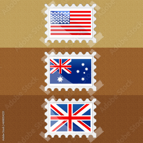 illustration of flag of different countries stic together