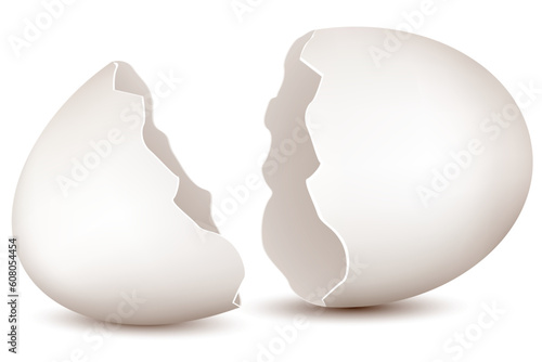 illustration of broken egg on white background