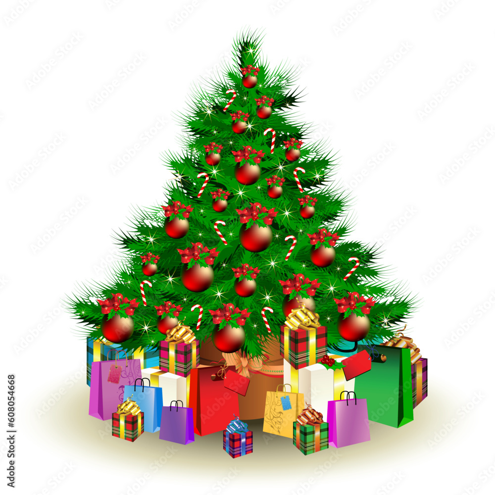 christmas fir, this  illustration may be useful  as designer work