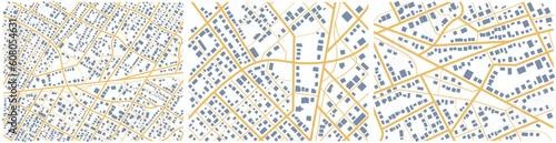 Gps map set navigation to own house. City top view. View from above the map buildings. Detailed view of city. Decorative graphic tourist map. Abstract transportation background. Vector, illustration.