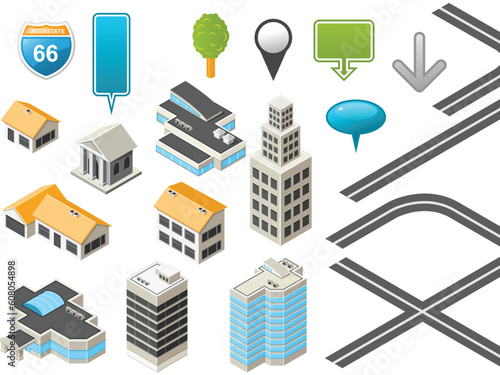 Map toolkit with Isometric Buildings and Roads