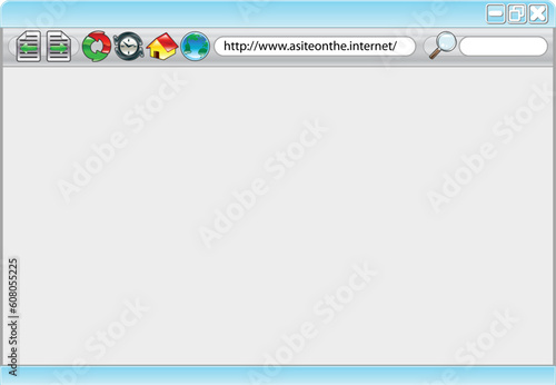An illustration of an internet web browser with copyspace if required
