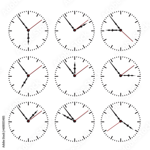 Dial of hours on a white background.Vector illustration