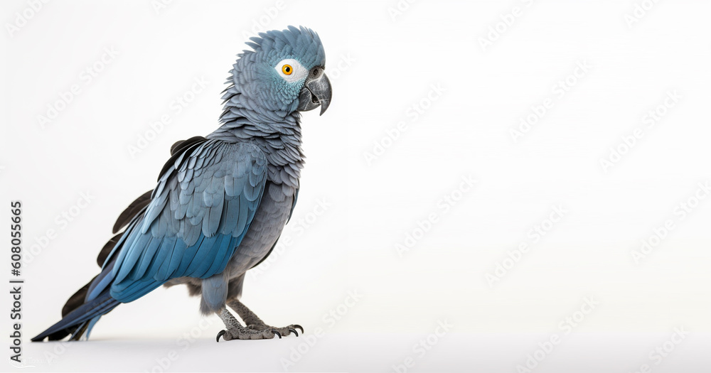 Obraz premium cockatoo portrait studio on white background and copy space. generative ai