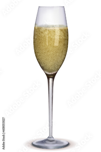 illustration of wine in glass on isolated background