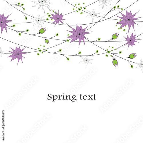 Fototapeta Naklejka Na Ścianę i Meble -  Colourful Spring flowers background. Vector illustration