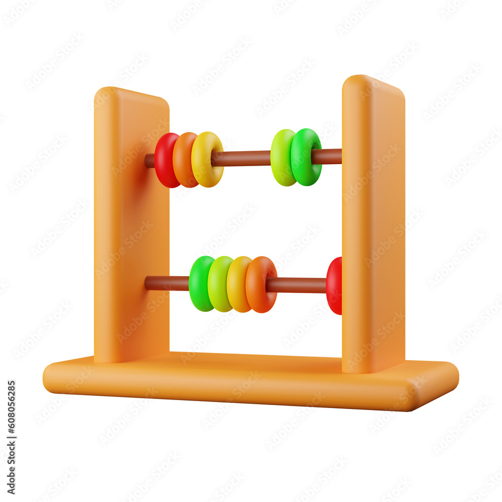 3d Abacus .arithmetic game learn counting number concept. finance education. isolated on background, icon symbol clipping path. 3d render illustration 3d Abacus .arithmetic game learn counting number concept. finance education. isolated on background, icon symbol clipping path. 3d render illustration