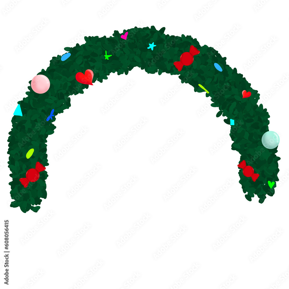christmas wreath with candy