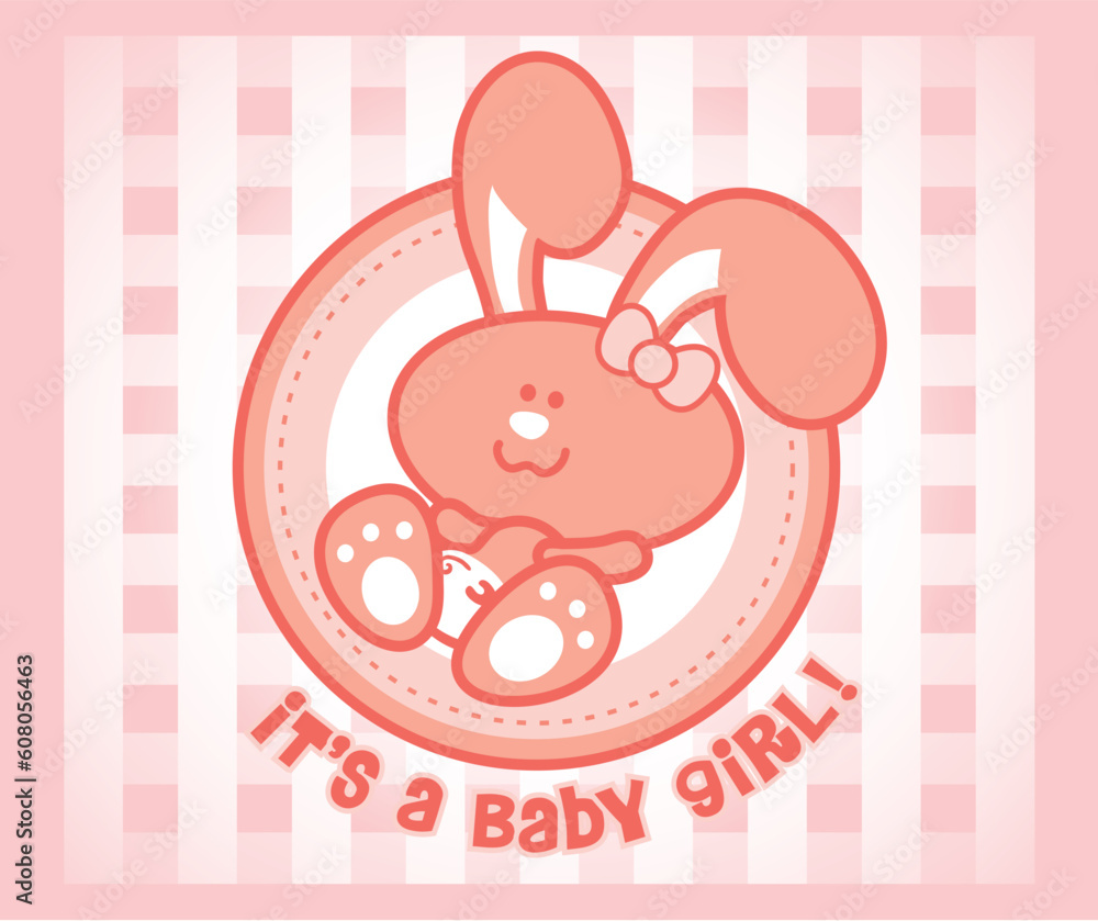 Cute baby bunny - female or girl version. Cute baby bunny - female or girl version.