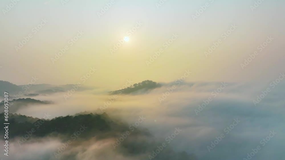 Aerial view of the Xuan Tho suburbs near Da Lat city at morning with misty sky in Vietnam highlands. Urban development texture, transport infrastructure, greenhouse in agriculture Aerial view of the Xuan Tho suburbs near Da Lat city at morning with misty sky in Vietnam highlands. Urban development texture, transport infrastructure, greenhouse in agriculture