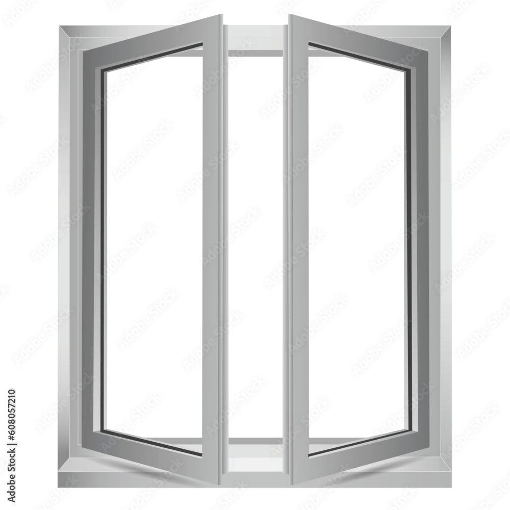 illustration of open window on white background illustration of open window on white background