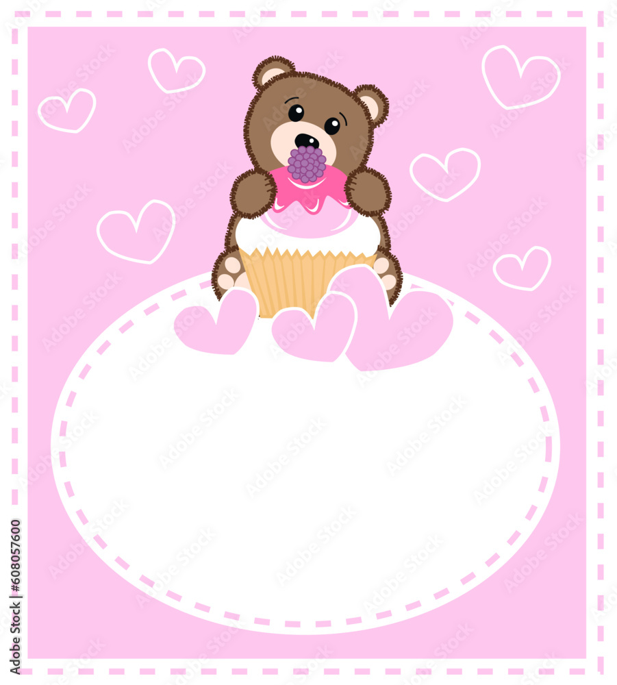 a card with a cute little baby bear