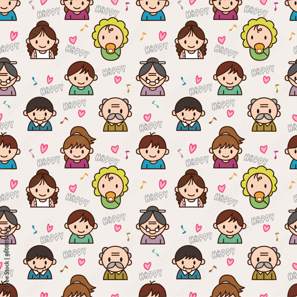 seamless cute family pattern,vector illustration seamless cute family pattern,vector illustration