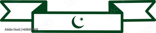 Pakistan Flag Ribbon Vector Illustration