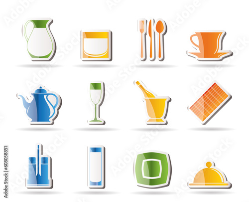 restaurant  cafe  bar and night club icons - vector icon set