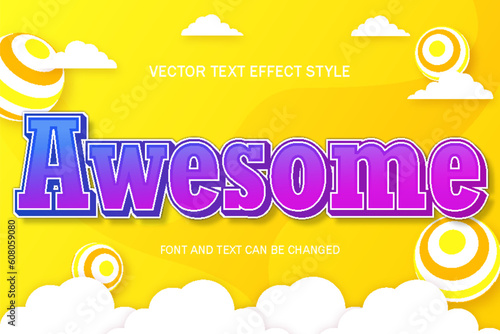 awesome colorful 3d editable text effect font style template typography background design