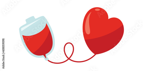 Blood Donor Element Illustration. Hand drawn Vector illustrations. Hematology icons set. Donate Blood, Health Care Concept. World Blood Donor Day. Trendy digital art. Isolated On White Background