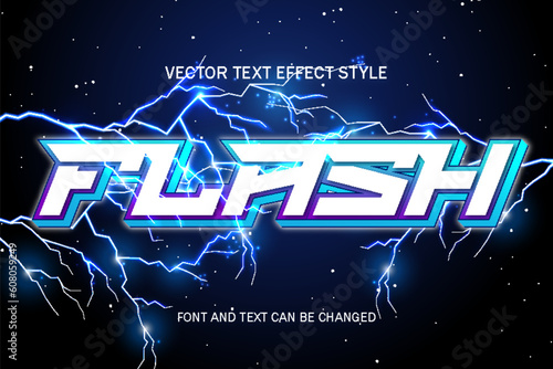 flash thunder clap bold lightning typography editable text effect style template background design