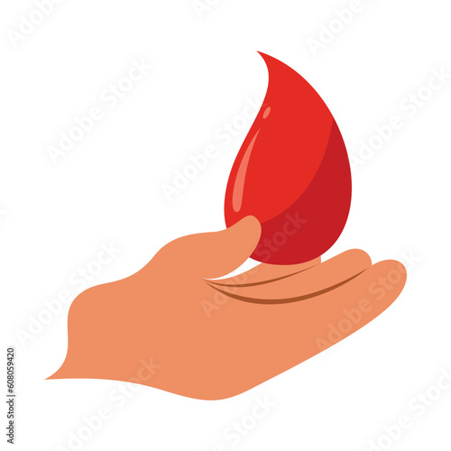 Blood Donor Element Illustration. Hand drawn Vector illustrations. Hematology icons set. Donate Blood, Health Care Concept. World Blood Donor Day. Trendy digital art. Isolated On White Background