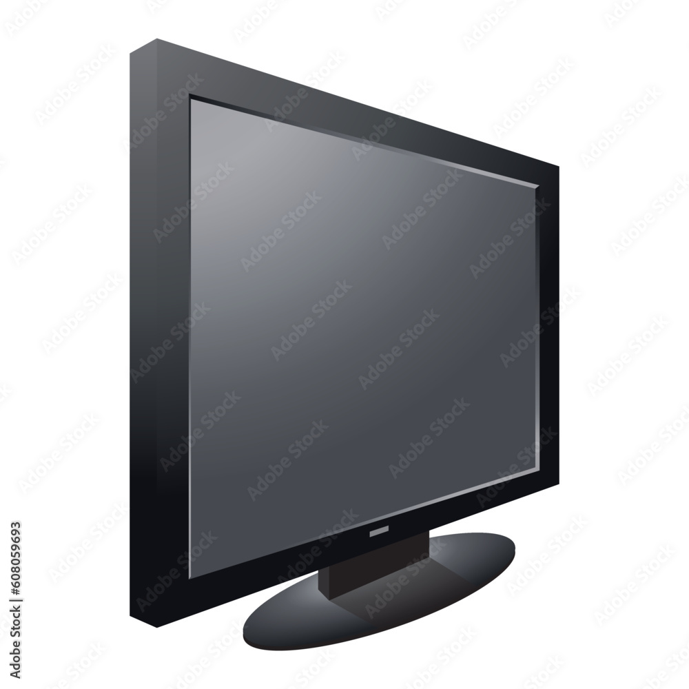 LCD high definition flat screen TV-set over a white background. LCD high definition flat screen TV-set over a white background.